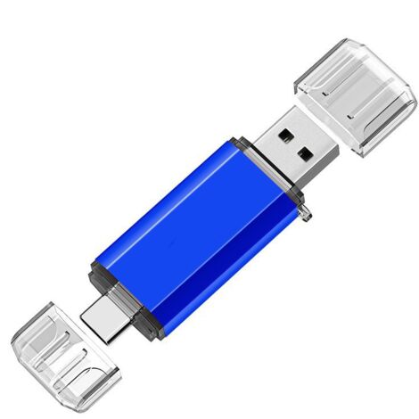 USB Typ C Go USB 3.0 USB-Stick 64 GB 2-in-1-Speicherstick OTG-Flash-Laufwerk 64 Giga 3.1 U-Disk-Schlüsselanhänger Hochgeschwindigkeitswasserdicht Doppelanschlüsse für Samsung S8/S9 Huawei (1/5)