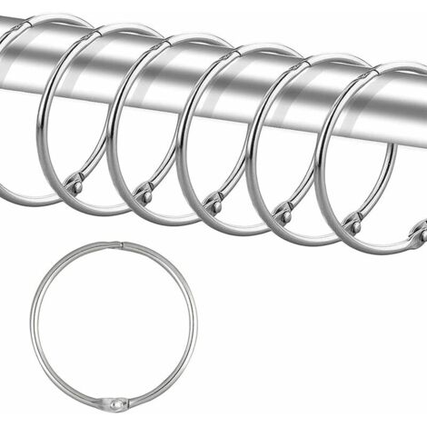 12 Duschvorhangringe – Silber, rostbeständige Duschvorhanghaken, runde Metallhaken für Badezimmer, Garderobe, Fenster, Heimdekoration, einfach