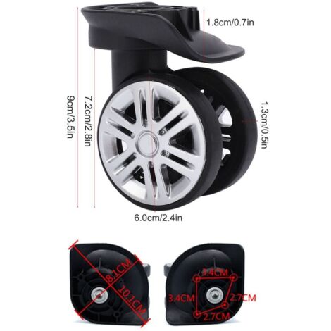 Paire De Roues De Rechange Pour Valise / Trolley - Roulettes Pivantes Universelles