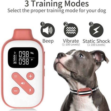 Hundetrainings-Schockhalsband mit Fernbedienung, 1000 m wasserdicht,  wiederaufladbar, mit 3 Trainingsmodi, Sicherheitsverriegelung, fr alle  Rassen, Gren