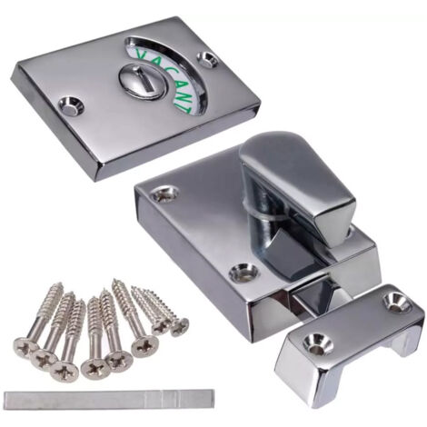 1-teiliges Türschloss mit Belegungsanzeige, leerer/besetzter Riegel für Badezimmer, Toilette, öffentliche Toilette (Satin-Nickel)