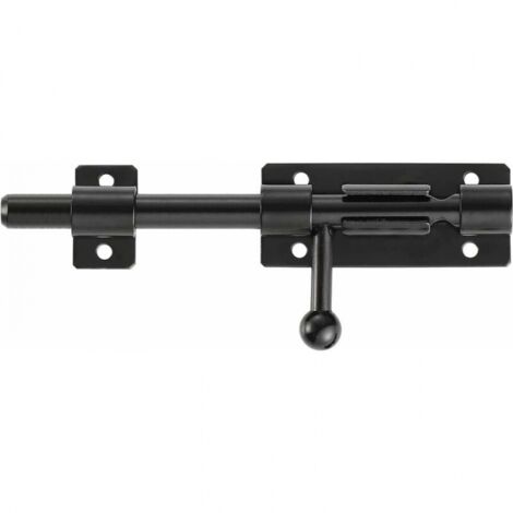 8 Zoll (200 mm) robustes Schieberiegel-Sicherheitstürschloss mit Loch für Vorhängeschloss, mattschwarzer Edelstahl 304 (1/5)