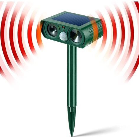 UltraschallSolarKatzenvertreiber für den Garten mit LEDLicht