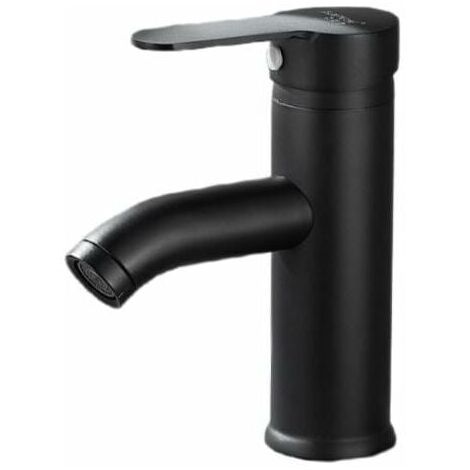 Mattschwarzer Waschtisch-Wasserhahn, Warm- und Kaltwasserhahn, schwarzer Waschtisch-Wasserhahn
