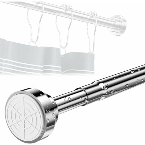Teleskopstange, Duschvorhangstange 55-85 cm ohne Bohren, Teleskop-Kleiderstange aus Edelstahl, drehbar und verstellbar
