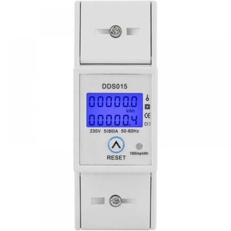 5-80 A 230 V 50 Hz Einphasen-Energiezähler LCD-Hintergrundbeleuchtung, DDS015 Energiezähler für DIN-Schienenmontage, Watt-Energiezähler (1/5)