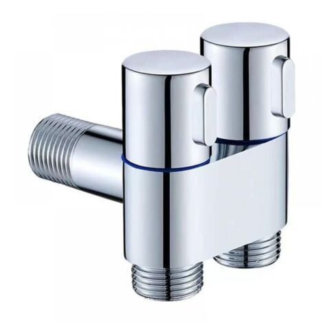 Waschmaschinen-Wasserhahn, Doppelsteuerung, Waschmaschinen-Wasserhahn, Dreiecksventil, Dreiwege-Füll-Eckventil, Doppelsteuerungs-Eckventil