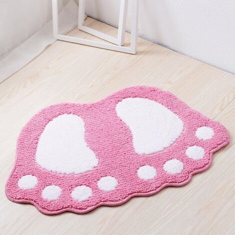 Rutschfeste Badematte (Rosa), groß, 67 x 48 cm, schnelltrocknende Badezimmer-/Küchenmatte, absorbiert Wasser für Schlafzimmer, Küche, Flur, Eingangsbereich, Baumwolle (1/5)