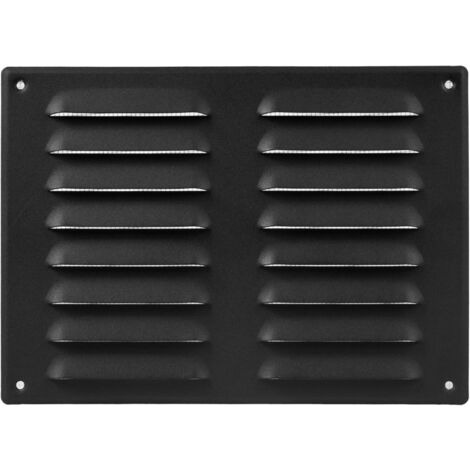 Anthrazitfarbenes Lüftungsgitter 150 x 300 mm (Außenmaß) - Abluftgitter aus Stahl - Für Decke und Seitenwand - Mit Schutzgitter