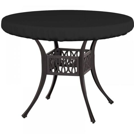 Outdoor-Schutzhülle für Couchtisch, kleine Couchtisch-Abdeckung, Gartenmöbel-Abdeckung für kleine runde Tischplatte, Bistrotisch-Abdeckung, UV-beständig, 210D Oxford-Gewebe, Ø92x10cm (1/4)