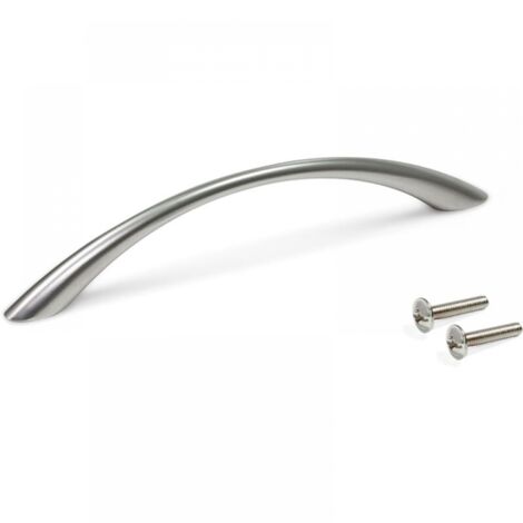 Möbelgriff, Länge 158 mm, Lochabstand 128 mm, Zinkdruckguss, Nickel matt, Silber (1/4)