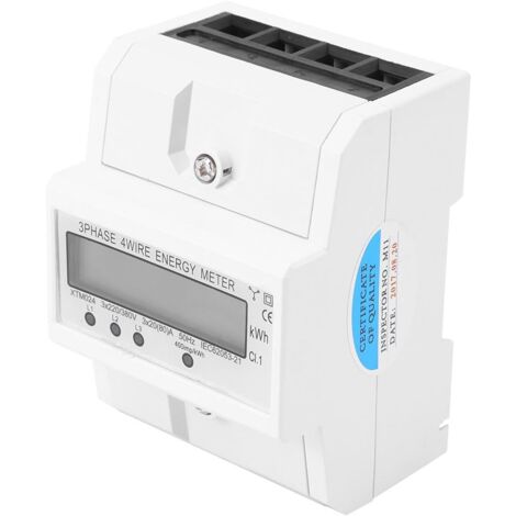 Digitaler Stromzähler für DIN-Schienenmontage, 3-Phasen-4-Leiter-Elektronik-Energiezähler, 50 Hz/60 Hz, 3 x 20 (80 A), Multifunktion (1/5)