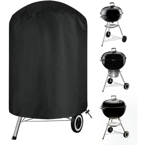 Abdeckung für Holzkohlegrill – Runde Grillabdeckung – Passend für die meisten Holzkohlegrills – 27,5 x 27,5 Zoll – Schwarz (1/5)