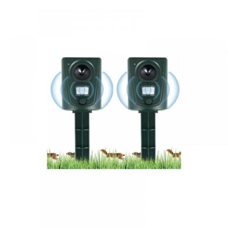 2X Ultraschall Garten Katzenabwehr, Katzenabwehr mit Erdspieß Verhindert Hunde und Katzen, Vögel, für Gärten, Felder, Baumschulen, Wasserdicht (1/5)