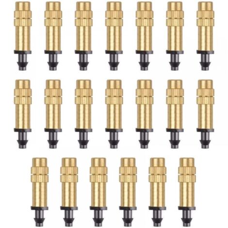 20 Stück verstellbare Kupfer-Zerstäubungsdüsen, Tropfbewässerungssprüher, 4/7 mm, Zerstäubung, Mikrosprinkler, Bewässerungsausrüstung, Kühlung, Garten, Gewächshaus, Gemüse (1/5)