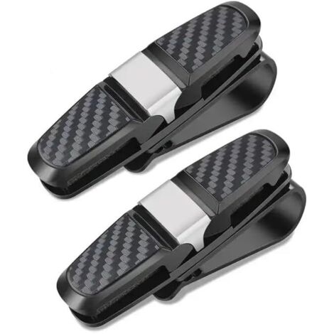 Sonnenbrillenhalter für die Sonnenblende im Auto, Sonnenbrillenhalter zum Aufstecken, Brillenhalter fürs Auto, doppelseitiger Clip und um 180 Grad drehbarer Clip (2er-Pack) (1/5)