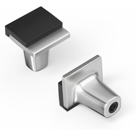 2er-Pack Schrankgriffe aus gebürstetem Nickel, Silber, Schwarz und gebürstetes Nickel, quadratische Schrankgriffe aus Zinklegierung für Türen, Kommoden und Schlafzimmer (1/5)
