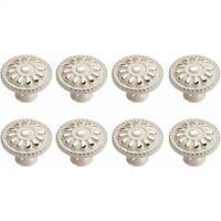 8 Stück runde Schubladengriffe, Schrankknöpfe, Schubladenknöpfe, Möbelgriffe, Küchenschubladen, Schranktürknöpfe, weiße Vintage-Möbelknöpfe