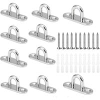 10 Stück M5 U-förmige Deckenhaken, Basis aus Edelstahl 304, 15 x 45 mm, Wandhalterung, Ösenplatten zur Befestigung von Kabeln am Boot, Yoga oder zum Aufhängen von Deckenleuchtern