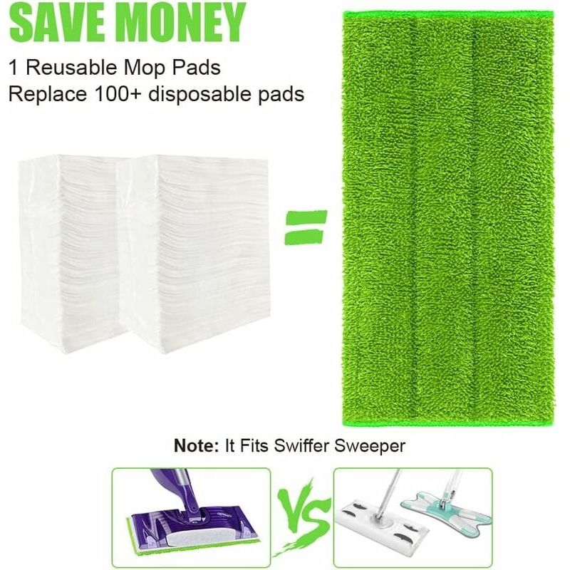 Washable Mop Refills 18 Pack Reusable Mop Pads For Swiffer PowerMop - Microfiber For Wet & Dry Floor Cleaning Reusable Microfiber Mop Pads For Swiffer PowerMop Washable