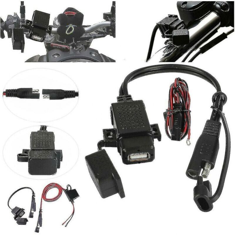 thumbnail image 2 of 12V Motorcycle SAE To USB Charger With Voltmeter – Destar2016 2 of 2