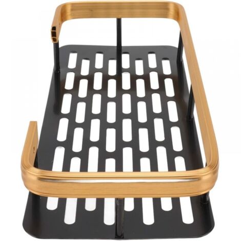 Black gold shower shelf, suitable for bathroom, bedroom, kitchen, aluminum alloy bathroom shelf