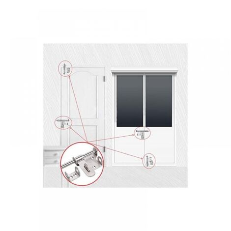 Sliding Bolt Door Lock, Stainless Steel Latch Door Lock Bolt with Padlock Hole, Head Tie Safety Hasp