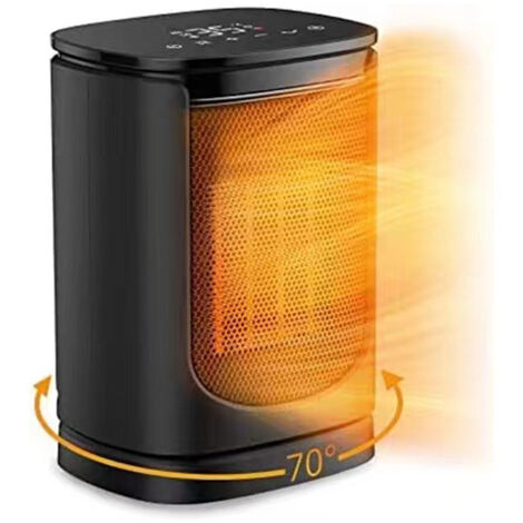 Ceramic Air Heater with Remote Control, 1500W Electric Vertical Air Heater for Household, Shaking Head Quick Heating
