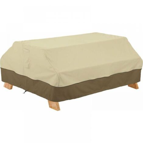 177 x 139 x 76 cm Waterproof Sunscreen Coated Silver Oxford Cloth Picnic Table Cover for Garden Patio Dining Table and Chairs Dust Cover