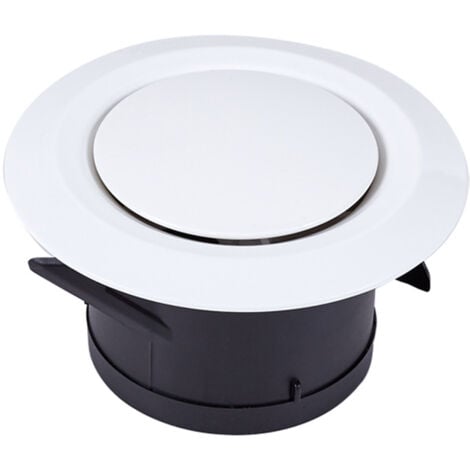 Air extraction and insufflation vent Ø75, 3 articulated claws - Adjustable round plastic ventilation grille - Ventilation by fan