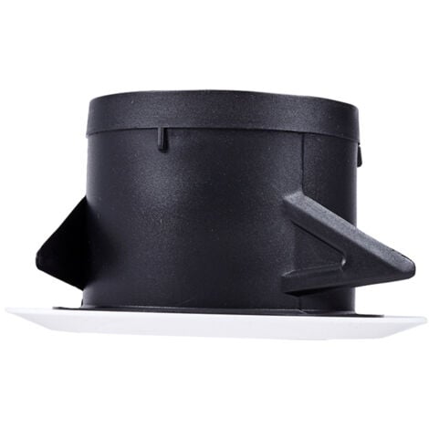 Air extraction and insufflation vent Ø75, 3 articulated claws - Adjustable round plastic ventilation grille - Ventilation by fan