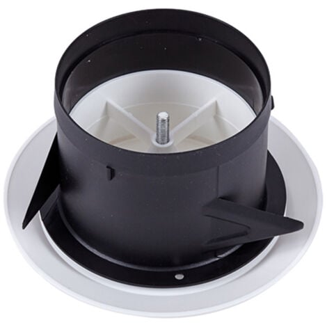 Air extraction and insufflation vent Ø75, 3 articulated claws - Adjustable round plastic ventilation grille - Ventilation by fan