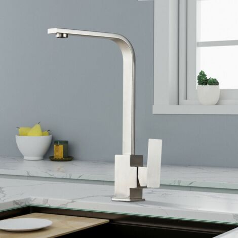 Kitchen Faucet, 360° Swivel Kitchen Mixer Tap, 304 Stainless Steel Kitchen Mixer Tap, Brushed