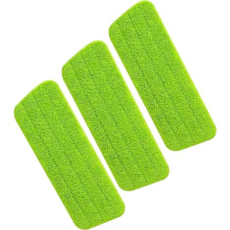 Green Microfiber Replacement Mop Pad for Spray Mop/Steam Cleaner, 3 Pack Replacement Cleaning Sleeves for Mop/Flat (42 x 14 cm) (1/5)