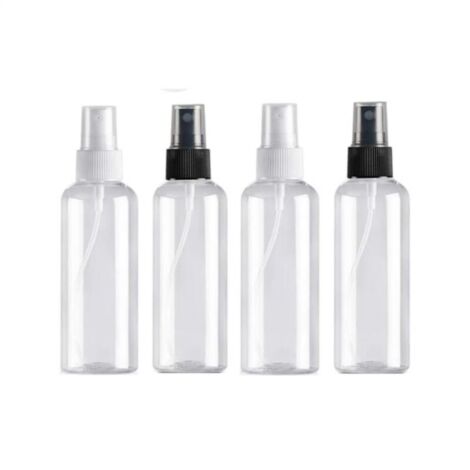 4PCS 100ml Spray Bottle, Empty Travel Bottle Plastic Reusable Transparent Pocket Atomizer, Spray Bottles, Cosmetic Sub-Bottles