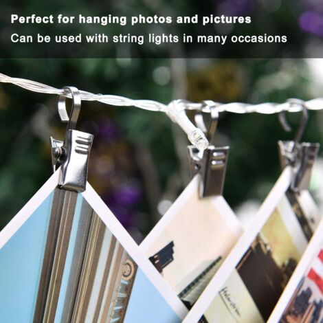 36 Pcs Metal Curtain Clips With S Hooks - Stainless Steel Hangers For Lights, Tents, Photos, Crafts