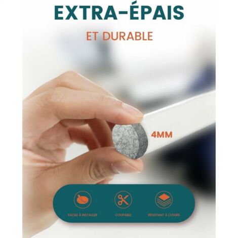Self-Adhesive Furniture Pads, Furniture Chair Pads 3 Rolls (100x10cm+100x5cm+100x2cm), 5mm-Thick Chair Pad Felt Pad