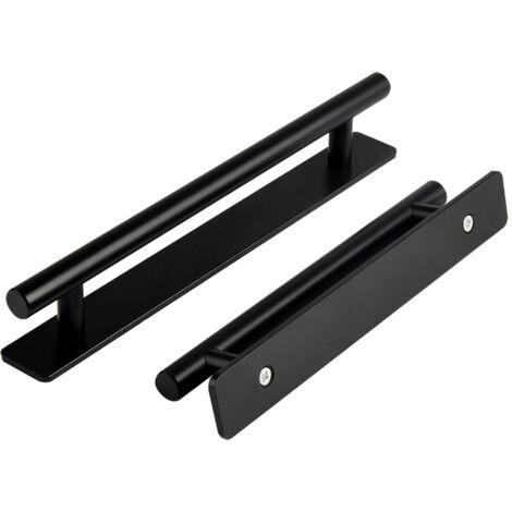 Pack of 2 Self-Adhesive Furniture Handles, 150mm Sliding Door Handles Self-adhesive Furniture Handles for Drawer Cabinet Kitchen Home Decorating, Black