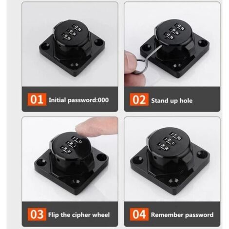 Locker Code Door Device Stainless Steel Coded Door Lock with Screws for School or Home Lockers ...