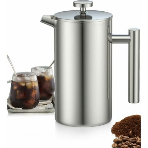 1L Stainless Steel French Press Coffee Maker, French Press with