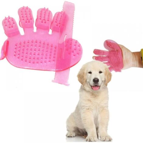 Pink Dog Hair Gloves Cat Glove Pet Clean Grooming Brush Dog Brush for Labradoodle Deshedding Brush Glove Pet Massage Tool (1/4)
