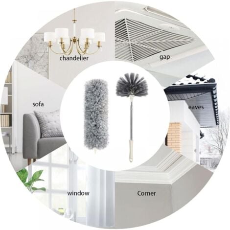 Telescopic Microfiber Cobweb Duster High Ceiling Brush Scratch Resistant Washable Bendable 250cm Home Cleaning Tools