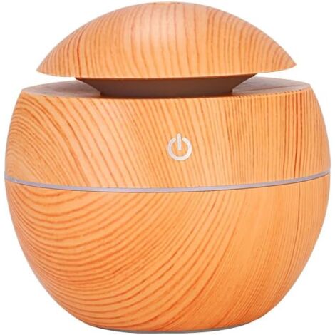 Wood Grain Aromatherapy Diffuser, 130ml Essential Oil Diffuser, Portable Ultrasonic Humidifier for Spa, Yoga Room or Office (Light Wood Grain).