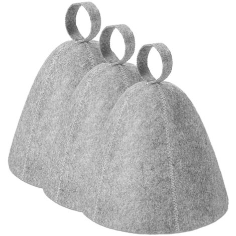 3pcs Sauna Hat-Grey Sauna Felt Hat For Women And Men Sauna Cap Felt Sauna Hats Sauna Cap Hat Accessories Suitable For Saunas Spas And Baths