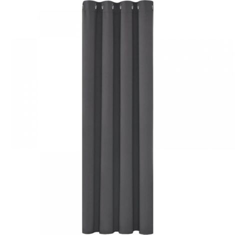 1 Piece Blackout Curtains Thermal Insulated Anti Cold, 150x200 CM Modern Design with Eyelets, Dark Gray