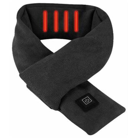 Electric Heating Scarf, Three-Level Adjustable USB Heating, Black, Warm in Winter
