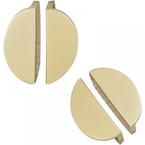 4 Pieces Gold Cabinet Knob Half Moon Drawer Handle Brushed Gold Drawer Pulls Metal Kitchen Handles Gold Metal Furniture Handles Kitchen Door Knob