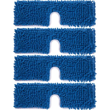 4 Pack Padded Replacement Heads for Dual Action Microfiber Mop Systems, Replacement Heads for Wet and Dry Use, Double-Sided Surface Machine Washable