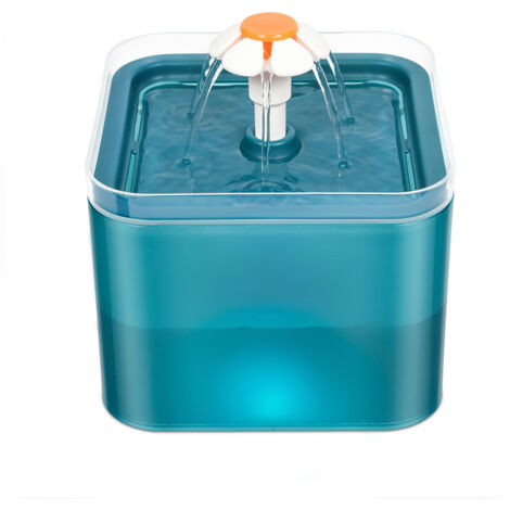 Blue Cat Dog Water Fountain with LED, Ultra Quiet Automatic Water Dispenser 2L Capacity
