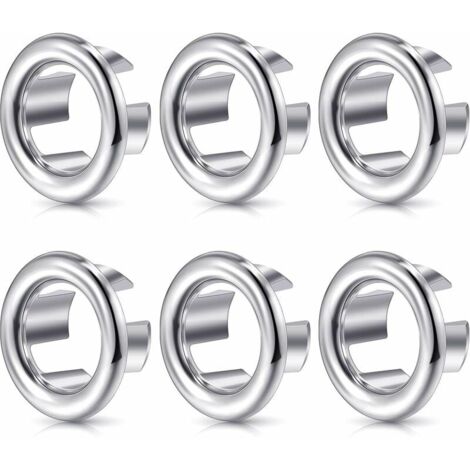 6 Pieces Sink Overflow Ring, Round Hole Sink Trim, Sink Overflow Ring Overflow Cover, Sink Overflow Stopper